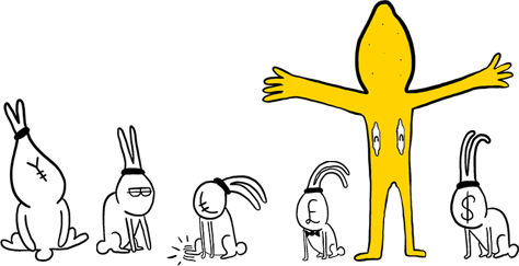 The whole Lemon Squeezy Digital mascot gang